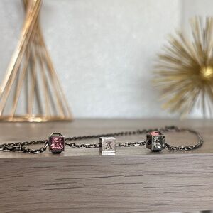 Louis Vuitton collier gamble necklace in silver tone